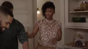 Veronica Beard Silk Floral Print Blouse worn by Grace James (Karimah Westbrook) as seen in All American (S05E19)