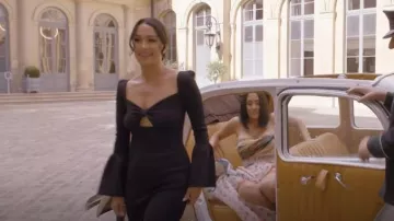 Autoportrait Robe midi à nœud côtelé en tricot portée par Brie Bella vue dans Nikki Says I Do (S01E04)
