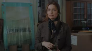 Sandro Manteau Check Wool Blend Coat worn by Nancy Drew (Kennedy McMann) as seen in Nancy Drew (S03E11)