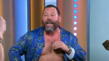 John Varvatos Charlie Floral Button-Up Camp Shirt worn by Bert Kreischer as seen in Good Morning America on May 12, 2023