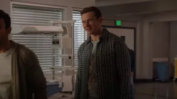 Corridor Reverse Tweed Snow Check Cotton Check Shirt Jacket worn by Evan 'Buck' Buckley (Oliver Stark) as seen in 9-1-1 (S06E18)