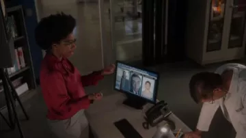 Paige Ceres Top Long Sleeve Twisted Collar Buttery Soft worn by Kasie Hines (Diona Reasonover) as seen in NCIS (S20E21)
