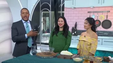 Cos Mélange Rib Vestido de manga larga usado por Hannah Cheng como se ve en Today on May 16, 2023