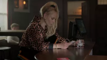 Agent Provocateur Ray­ley Leop­ard Hood­ie worn by Keeley Jones (Juno Temple) as seen in Ted Lasso