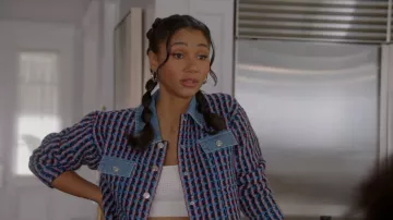 Sandro Gigina Houndstooth Jacket worn by Layla Keating (Greta Onieogou) as seen in All American (S05E20)