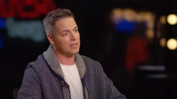 Ralph Lauren RRL Jacquard-Knit Shawl-Collar Cardigan worn by Jason Kennedy as seen in Today on May 17, 2023