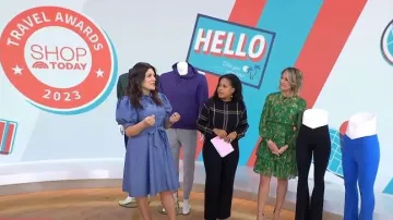 Calvin Klein Robe chemise à manches bouffantes portée par Adrianna Barrionuevoas vue dans Aujourd’hui le 18 mai 2023