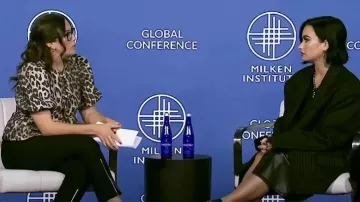 Ganni Leopard Jacquard Peplum Blouse worn by Savannah Sellers as seen in Today on  May 18, 2023