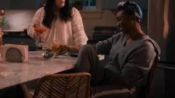 Theory Athletic Striped Pants worn by Helen Decatur (Heather Headley) as seen in Sweet Magnolias (S02E03)