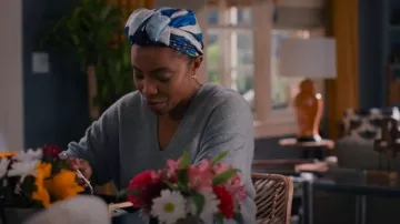 Theory V-Neck Cashmere Hoodie Pullover worn by Helen Decatur (Heather Headley) as seen in Sweet Magnolias (S02E03)