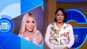 Ted Baker Chantri Cardigan floral porté par Stephanie Ramos comme vu dans Good Morning America le 19 mai 2023