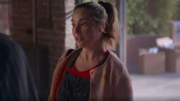 Unique Vintage Floral Cardigan in Peach & Orange worn by Davia Moss (Emma Hunton) as seen in Good Trouble (S05E10)