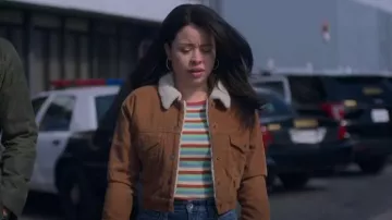 Levi's Corduroy Cropped Trucker Jacket worn by Mariana Adams Foster (Cierra Ramirez) as seen in Good Trouble (S05E10)