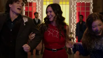 Ralph Lauren Collection Liesel Lace Cocktail Dress worn by Geri Broussard (Odette Annable) as seen in Walker (S03E18)