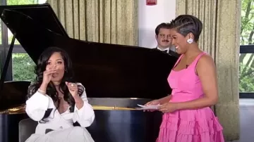 Alexander McQueen Mini Day Dress w/ Ruffle Detail worn by Tamron Hall as seen in Tamron Hall on May 12, 2023