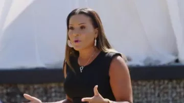 Anthropologie Monogram Pendant Necklace worn by Page Turner as seen in Home Town Takeover (S02E04)