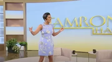 Oscar De La Renta 3D Floral Embroidered Sleeveless Cocktail Minidress worn by Tamron Hall as seen in Tamron Hall on May 18, 2023