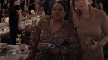 Mac Duggal V Neck Knee Length Dress 5295D worn by Dr. Miranda Bailey (Chandra Wilson) as seen in Grey's Anatomy (S19E20)