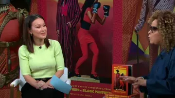 Frame Mix Rib Sweater worn by Eva Pilgrim as seen in Good Morning America on May 22, 2023