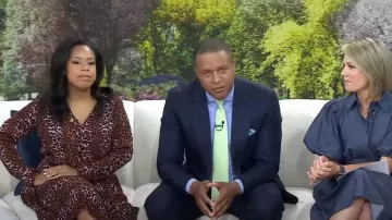 Scotch & Soda Cheetah Pleated Skirt Dress worn by Sheinelle Jones as seen in Today on May 24, 2023