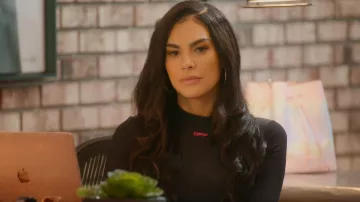 Off White Black Jersey Wrap Dress worn by Amanza Smith as seen in Selling Sunset (S04E01)