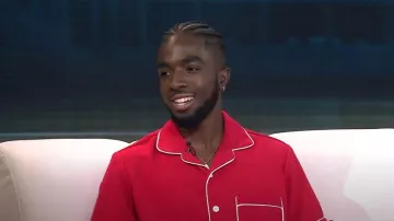 Yony Camp Collar Shirt With Piping worn by Caleb McLaughlin as seen in Today with Hoda & Jenna on May 24, 2023