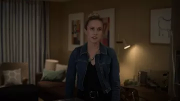 Topshop Stretch Denim Jacket In Mid Blue worn by Jade (Edyta Budnik) as seen in Ted Lasso (S03E11)