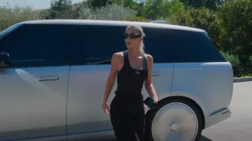 Balenciaga Mono Rectangle Sunglasses In Black worn by Kim Kardashian as seen in The Kardashians (S03E01)