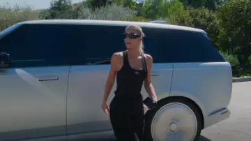 Balenciaga Mono Rectangle Sunglasses In Black worn by Kim Kardashian as seen in The Kardashians (S03E01)