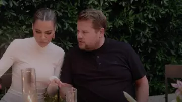 Burberry Monogram Motif Cotton Piqué Polo Shirt worn by James Corden as seen in The Kardashians (S03E01)