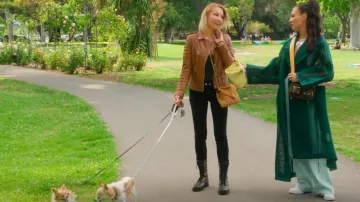 Fendi Rockoko Knit Leather Combat Boots worn by Mary Fitzgerald as seen in Selling Sunset (S04E09)