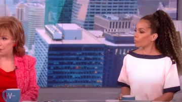 Gucci Appliqued Two-Tone Cotton And Silk-Blend Mini Dress worn by Sunny Hostin as seen in The View on May 23, 2023