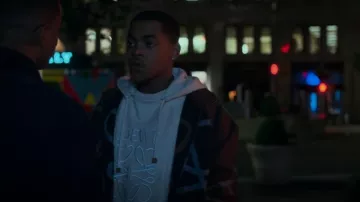Loewe Cot­ton Em­broi­dered Hood­ie Gray worn by Tariq St. Patrick (Michael Rainey Jr.) as seen in Power Book II: Ghost (S03E07)