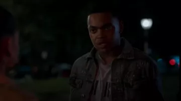 Versace Bridal Jean Jack­et worn by Tariq St. Patrick (Michael Rainey Jr.) as seen in Power Book II: Ghost (S03E10)