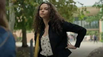 The Kooples Feath­er Print Silk Tank Top worn by Stella (Isabella Briggs) as seen in Fatal Attraction (S01E08)