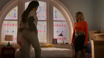 Off-White Black Logo Band Sport Skirt worn by Renee (Bresha Webb) as seen in Run the World (S02E01)