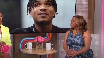 Ganni Floral Ruched Mesh Midi Dress worn by Sherri Shepherd as seen in Sherri on May 11, 2023