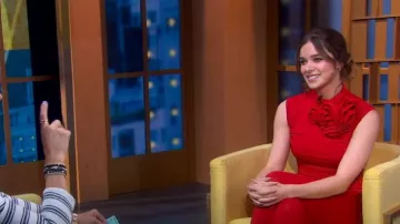 Magda Butrym Ruched Mock Neck Top usado por Hailee Steinfeld como se ve en Good Morning America el 24 de mayo de 2023