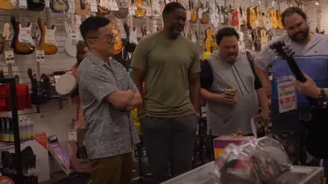 Theory Noll Geo Floral Camp Shirt worn by Edmund (Bowen Yang) as seen in Awkwafina is Nora From Queens (S03E05)