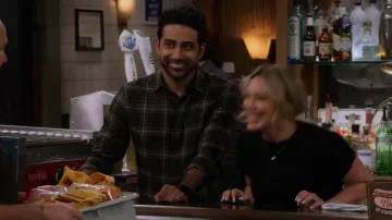Vince Calabasas Olive Plaid Shirt worn by Sid (Suraj Sharma) as seen in How I Met Your Father (S02E13)