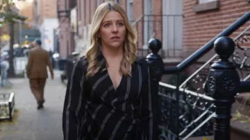 Jonathan Simkhai Bondi Pajama Stripe Wrap Waist Mini Dress worn by Brooke Dubek (Heléne Yorke) as seen in The Other Two (S03E06)