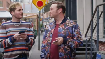 Scotch & Soda Idyllic Garden Jacquard Bomber Jacket worn by Curtis Paltrow (Brandon Scott Jones) as seen in The Other Two (S03E06)