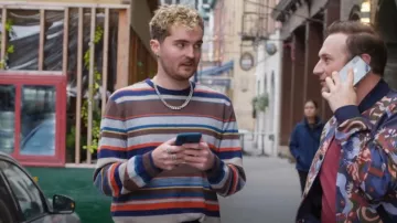Hickey Freeman Cashmere Crewneck Sweaters worn by Trainer (Brock Yurich) as seen in The Other Two (S03E06)