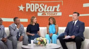 Alice + Olivia Dylan High Waisted Leg Pants worn by Hoda Kotb as seen in Today on May 31, 2023