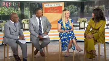 Saint Laurent Satin wide-Leg Pants worn by Kelly Rowland as seen in Today on May 31, 2023