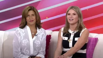Zara Semi Sheer Embroidered Blouse worn by Hoda Kotb as seen in Today with Hoda & Jenna on May 31, 2023