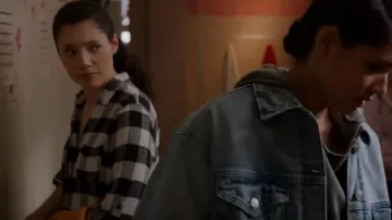 Aqua Riley Tab Sleeve Blouse worn by Violet Mikami (Hanako Greensmith) as seen in Chicago Fire (S11E22)