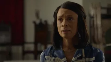 Max Mara Studio Silk Shacket worn by Charlene Cooper (Valarie Pettiford) as seen in The Blacklist (S10E14)