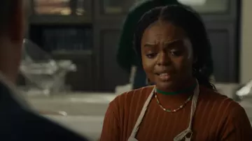 Wales Bonner Journey Rib-Knit Turtleneck worn by Duni (Sandra Okuboyejo) as seen in The Blacklist (S10E14)