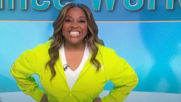 Ganni Logo-Print Jacket worn by Sherri Shepherd as seen in Sherri on June 1, 2023